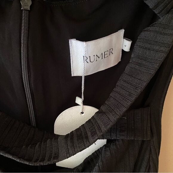 Rumer Sorrento maxi dress Black cut out Halter strappy gown Revolve L - Picture 9 of 14